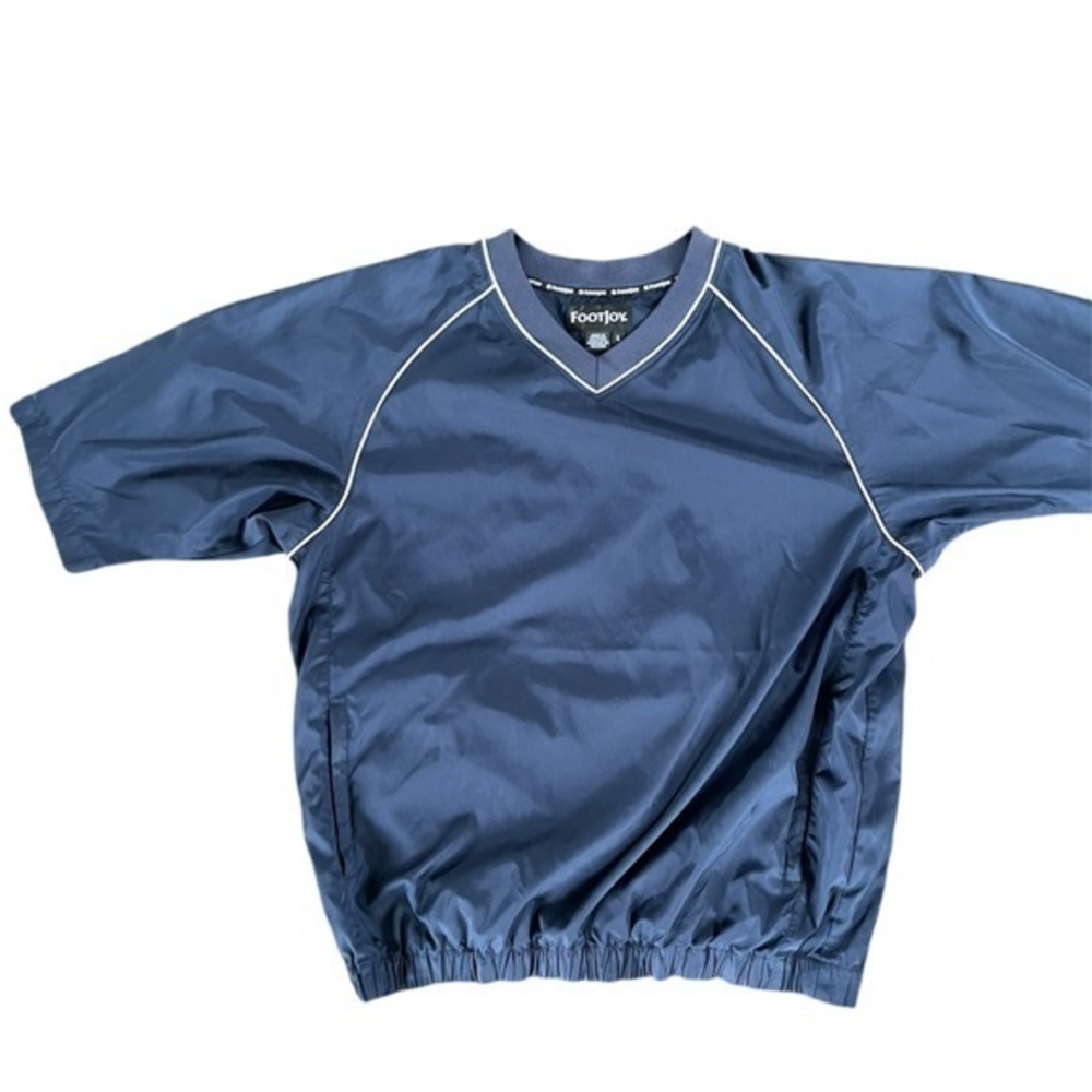 FOOTJOY Pullover Navy Short Sleeve Wind Rain Jacket Golf Outdoor Size LARGE‎